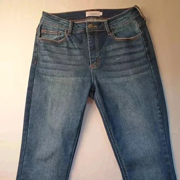 Jelly Jeans Denim Size 7 Chewed Edge Hem Mid Rise Medium Wash Skinny Leg - Picture 2 of 10